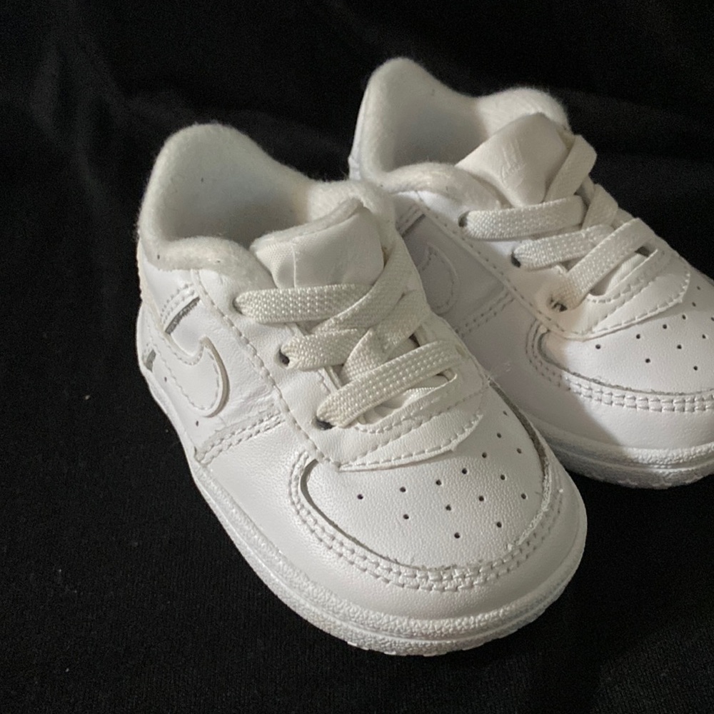 Nike Air Force white baby shoes